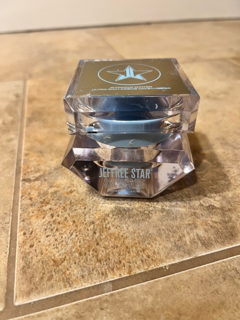Empty jeffree star cosmetics Wyoming winter moisturizer jar